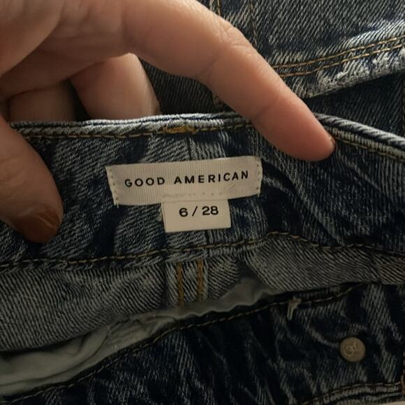 NEW Good American Distressed Blue Jeans Women's Size 6 / 28 NWT - Picture 9 of 9
